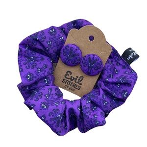 Haunted Mansion Inspired Scrunchy and Earrings Set